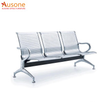 1.5 mm cold rolled steel seat stainless steel grey silive reception clinic  chairs waiting